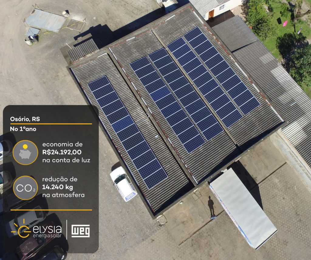 Investir em energia solar - Elysia sistema fotovoltaico Osório