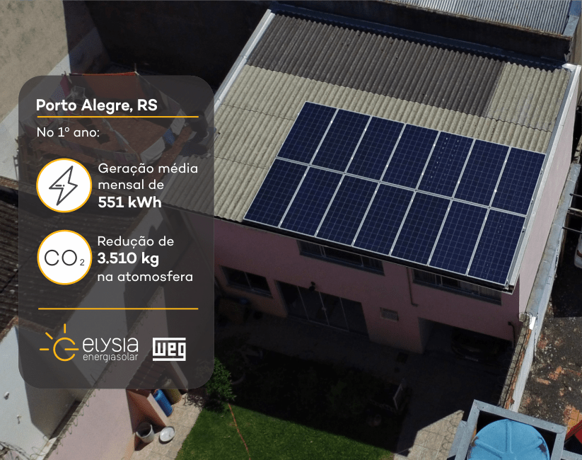 Projeto fotovoltaico em Porto Alegre - Elysia energia solar RS