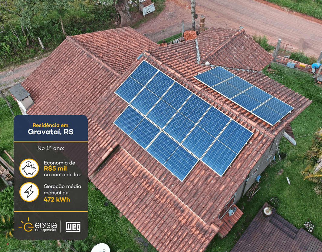 Sistema fotovoltaico em Gravataí - Elysia energia solar Rio Grande do Sul