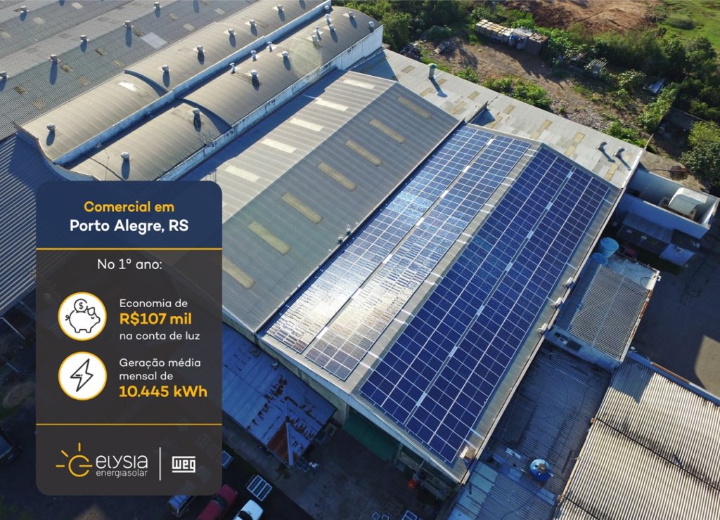 Energia solar em metalúrgica - Elysia sistema fotovoltaico Rio Grande do Sul