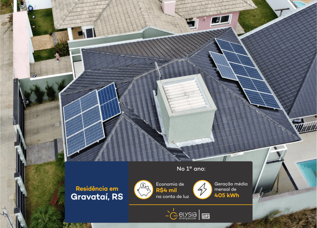 Sistema fotovoltaico residencial em Gravataí - Elysia energia solar Rio Grande do Sul