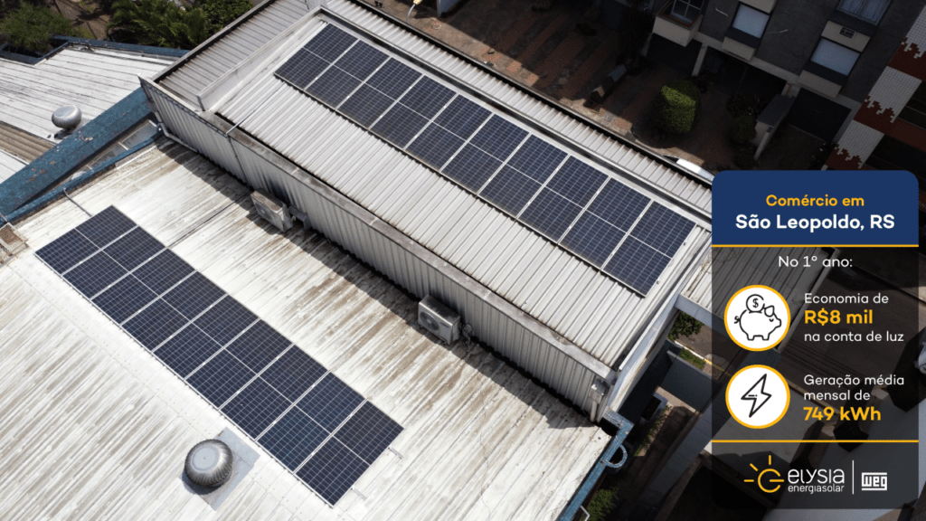 Energia solar em academia - Elysia energia fotovoltaica São Leopoldo