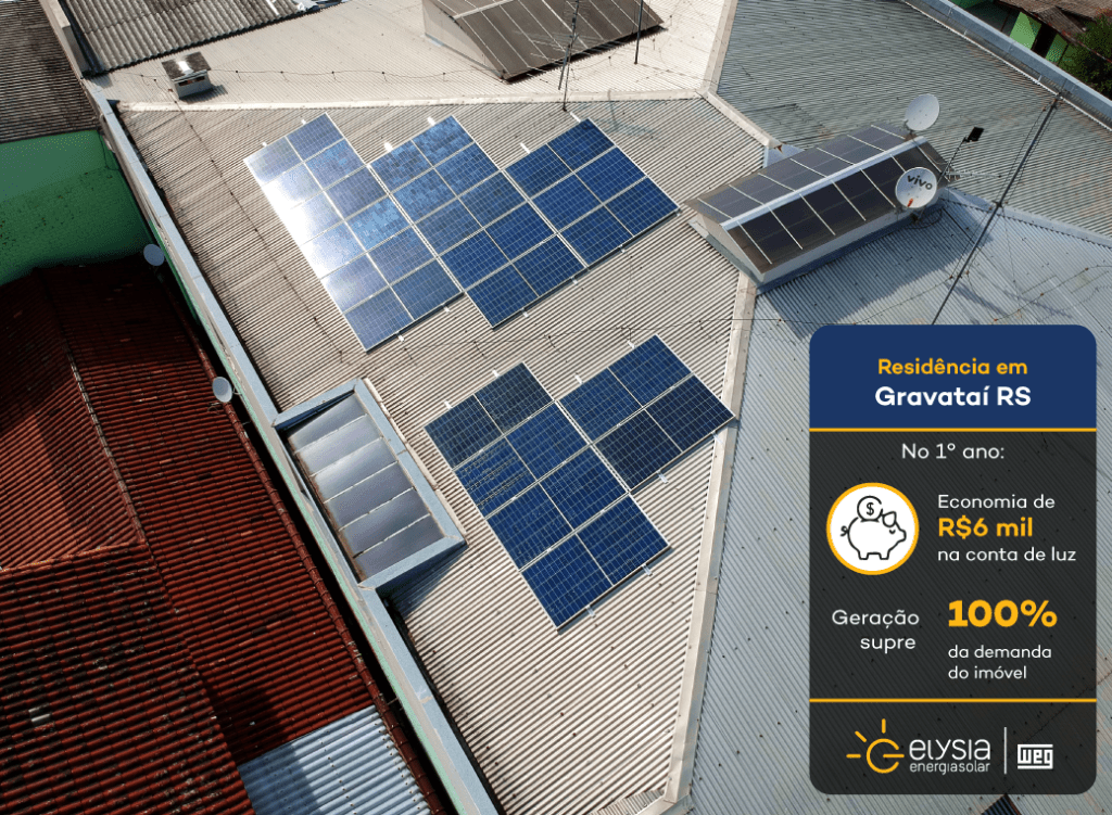 Energia solar Gravataí - Elysia sistema fotovoltaico RS