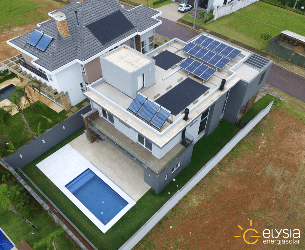 Residência com energia solar Porto Alegre - Elysia sistema fotovoltaico