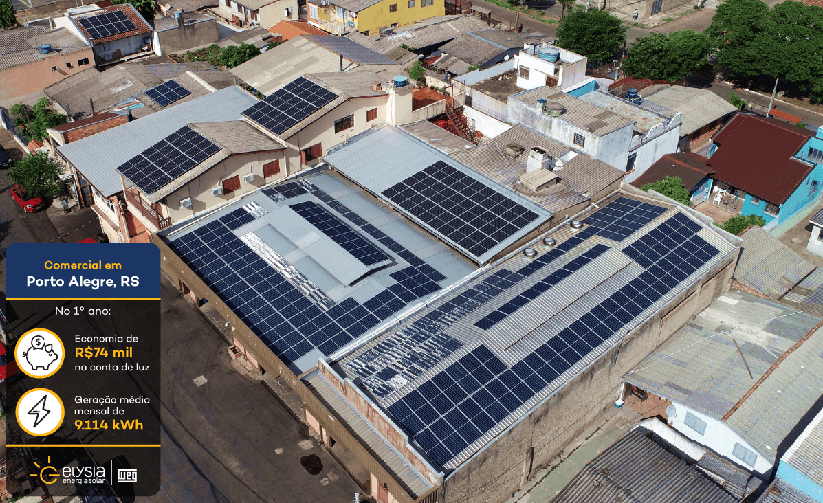 Painéis solares Porto Alegre - Elysia energia solar comercial
