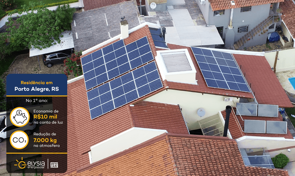 Casa Porto Alegre energia solar - Elysia sistema fotovoltaico Rio Grande do Sul