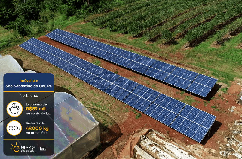 Energia solar propriedade rural Rio Grande do Sul - Elysia sistema fotovoltaico zona rural