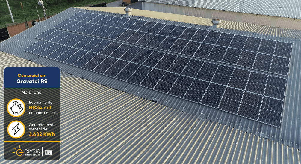 Metalúrgica energia solar - Elysia sistema fotovoltaico indústria Rio Grande do Sul