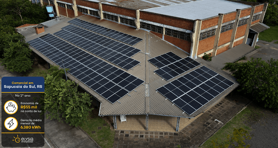 Energia solar indústria Sapucaia do Sul - Elysia sistema fotovoltaico comercial