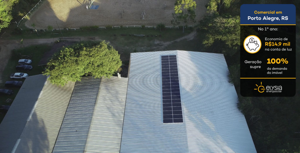 Escola equitação Porto Alegre energia solar - Elysia sistema fotovoltaico RS